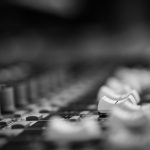 selective grayscale photography of mixing console