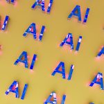 the letters are made up of different colors