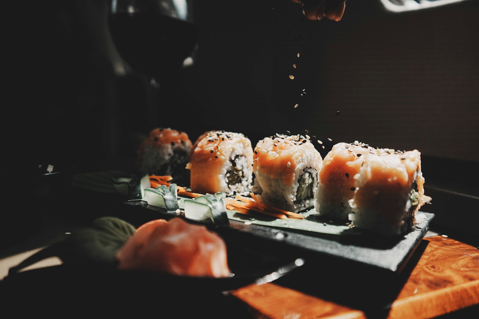 a plate of sushi